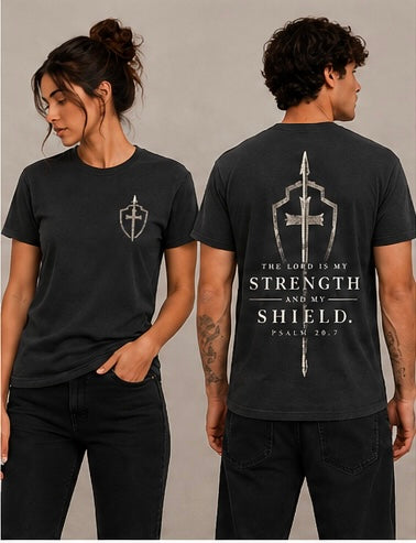 Strength and shield with graphic