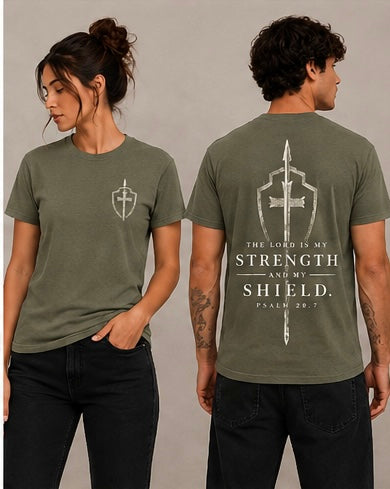Strength and shield with graphic